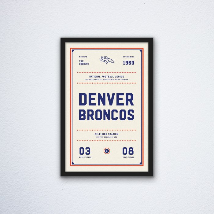 Denver Broncos Ticket Canvas Poster Print - Wall Art Decor
