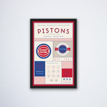 Detroit Pistons Stats Canvas Poster Print - Wall Art Decor