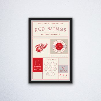 Detroit Red Wings Stats Canvas Poster Print - Wall Art Decor