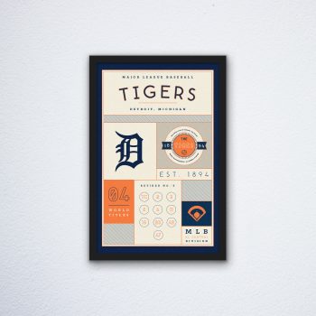 Detroit Tigers Stats Canvas Poster Print - Wall Art Decor