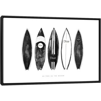 Dior Surfboards - Black Framed Canvas