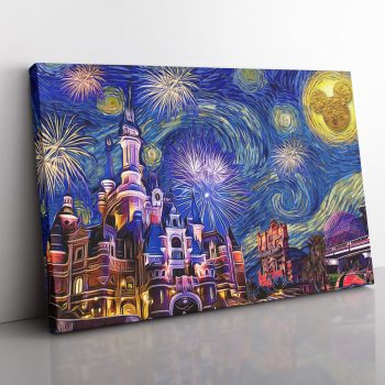 Disneyland Starry Night Canvas Poster Print Wall Art Decor