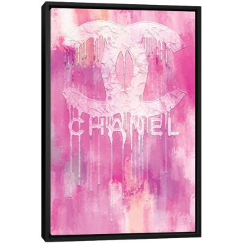 Fashion Drips CC Pinkly - Black Framed Canvas