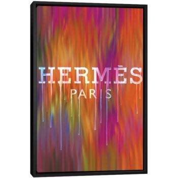 Fashion Drips Hermes Masquerade - Black Framed Canvas