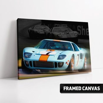 Ford Gt40 #7 1969 Gulf Le Mans Canvas Print  Box Framed Stretched Canvas Poster Print