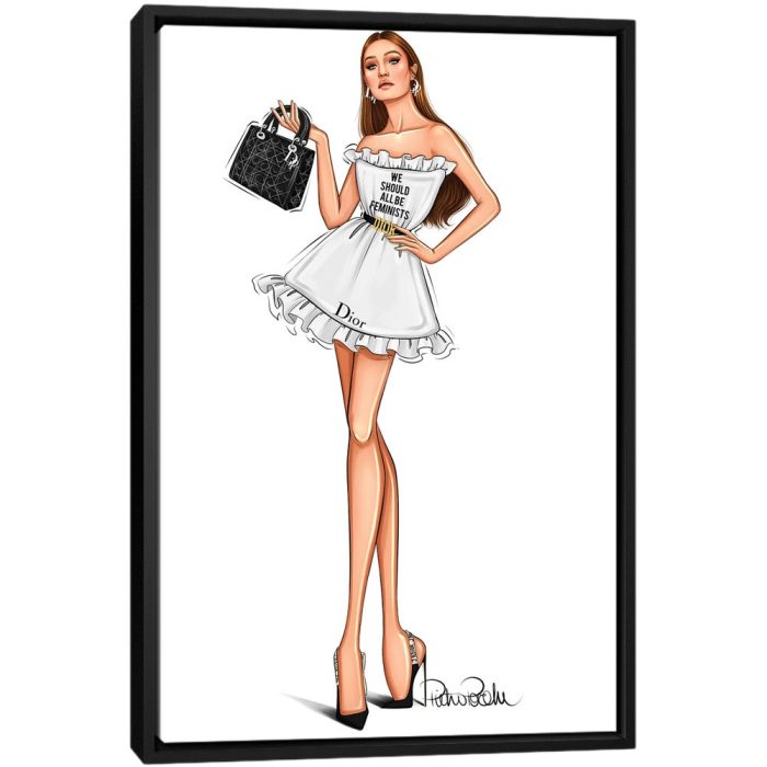 Gigi Hadid - Lady Dior - Black Framed Canvas