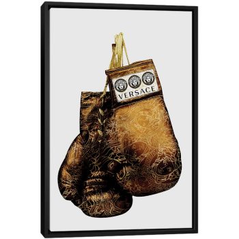 Gold Versace Gloves - Black Framed Canvas