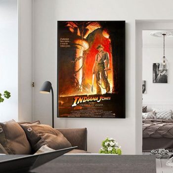 Indiana Jones And The Temple Of Doom 1984 Vintage Movie Poster Film Print Canvas Wall Art Decor