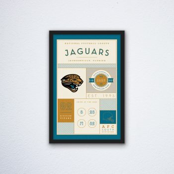 Jacksonville Jaguars Stats Canvas Poster Print - Wall Art Decor