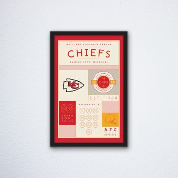 Kansas City Chiefs Stats Canvas Poster Print - Wall Art Decor