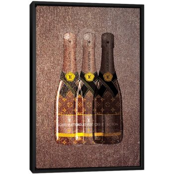 LV Champagne I - Black Framed Canvas