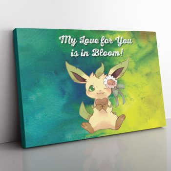 Leafeon Bloom Pokemon Canvas Poster Print Wall Art Decor