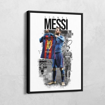 Lionel Messi Art Canvas Leo Messi Poster Soccer Player Poster Barcelona Gift Football Wall Art Sport Messi 500th Goal