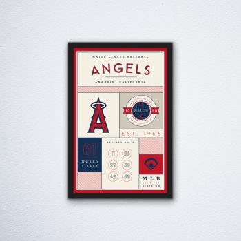 Los Angeles Angels Stats Canvas Poster Print - Wall Art Decor