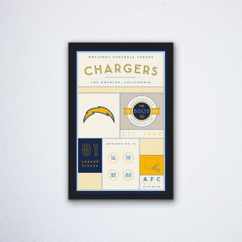 Los Angeles Chargers Stats Canvas Poster Print - Wall Art Decor