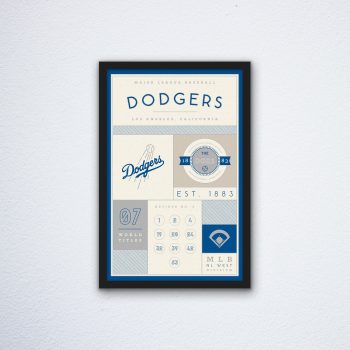Los Angeles Dodgers Stats Canvas Poster Print - Wall Art Decor