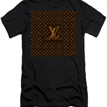 Louis Vuitton Brown Pattern Black Luxury Brand Unisex T-Shirt Kid T-Shirt LTS012