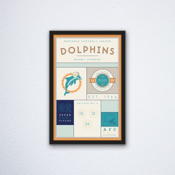 Miami Dolphins Stats Canvas Poster Print - Wall Art Decor