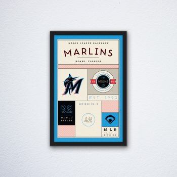 Miami Marlins Stats Canvas Poster Print - Wall Art Decor