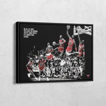 Michael Jordan Wall Art Basketball Quote Poster Michael Jordan Slam Dunk Canvas Wall Decor Chicago Bulls Sports Motivation Poster Print