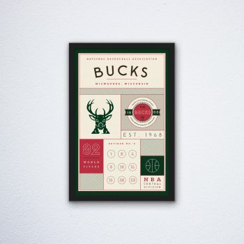 Milwaukee Bucks Stats Canvas Poster Print - Wall Art Decor