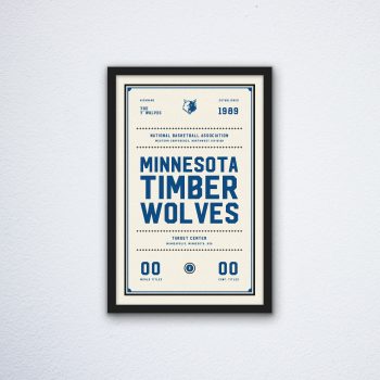 Minnesota Timberwolves Ticket Canvas Poster Print - Wall Art Decor