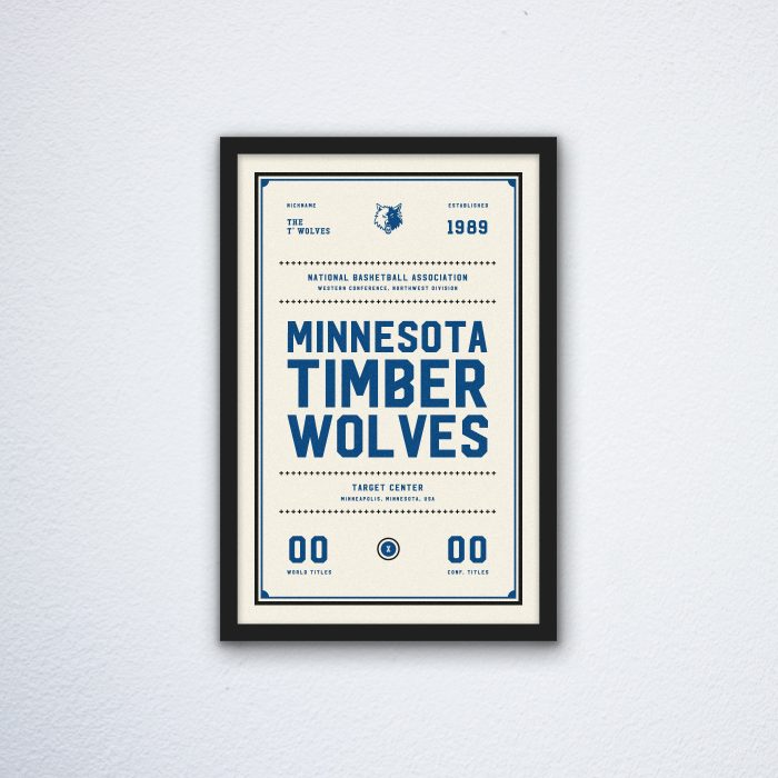 Minnesota Timberwolves Ticket Canvas Poster Print - Wall Art Decor