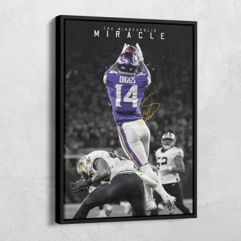 Minnesota Vikings Minneapolis Miracle Canvas Stefan Diggs NFC Playoffs NFL Prints Sport Wall Art American Football Poster