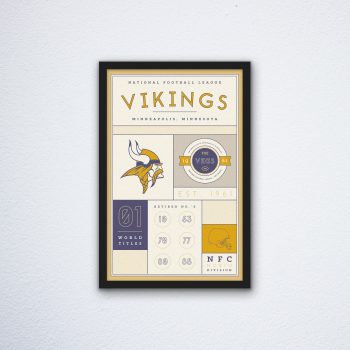 Minnesota Vikings Stats Canvas Poster Print - Wall Art Decor