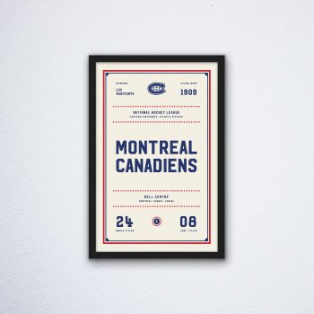 Montreal Canadiens Ticket Canvas Poster Print - Wall Art Decor