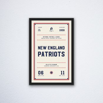 New England Patriots Ticket Canvas Poster Print - Wall Art Decor