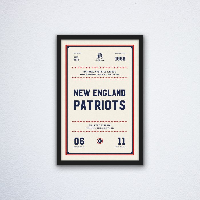 New England Patriots Ticket Canvas Poster Print - Wall Art Decor