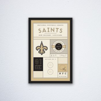 New Orleans Saints Stats Canvas Poster Print - Wall Art Decor