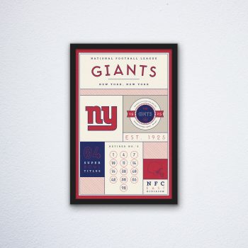New York Giants Stats Canvas Poster Print - Wall Art Decor