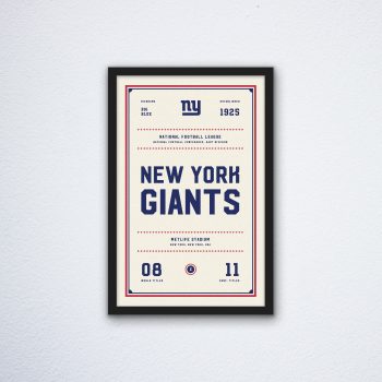 New York Giants Ticket Canvas Poster Print - Wall Art Decor