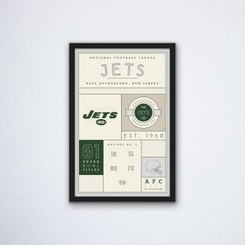 New York Jets Stats Canvas Poster Print - Wall Art Decor