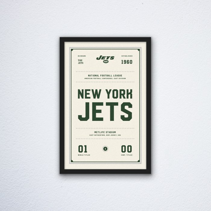 New York Jets Ticket Canvas Poster Print - Wall Art Decor