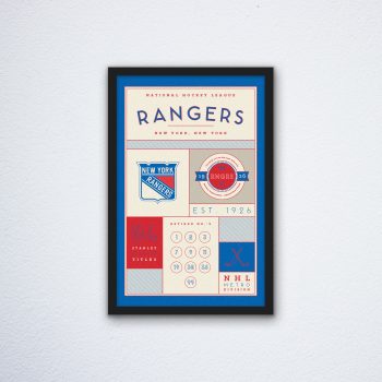 New York Rangers Stats Canvas Poster Print - Wall Art Decor
