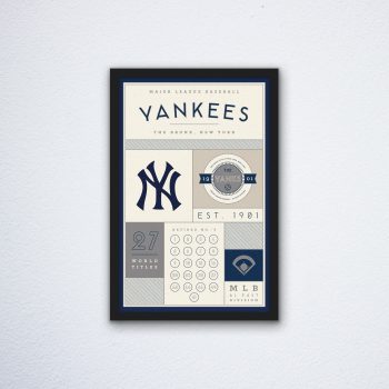 New York Yankees Stats Canvas Poster Print - Wall Art Decor