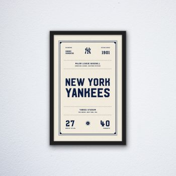 New York Yankees Ticket Canvas Poster Print - Wall Art Decor