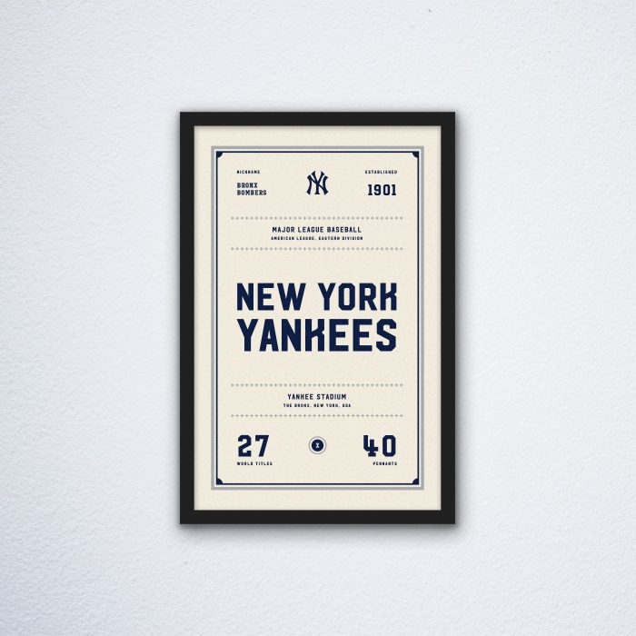 New York Yankees Ticket Canvas Poster Print - Wall Art Decor