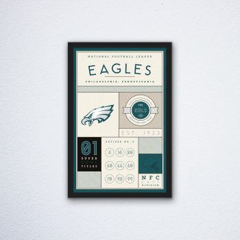 Philadelphia Eagles Stats Canvas Poster Print - Wall Art Decor