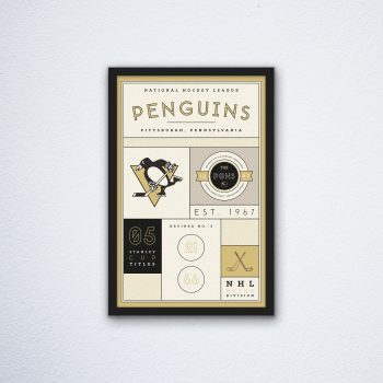 Pittsburgh Penguins Stats Canvas Poster Print - Wall Art Decor