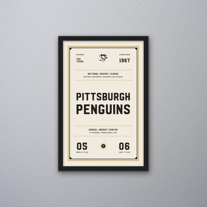 Pittsburgh Penguins Ticket Canvas Poster Print - Wall Art Decor