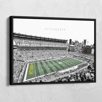 Pittsburgh Steelers Poster Heinz Field Stadium Black White Canvas NFL Wall Art NFL Print NFL Stadium Sports Canvas Art Fan Gift