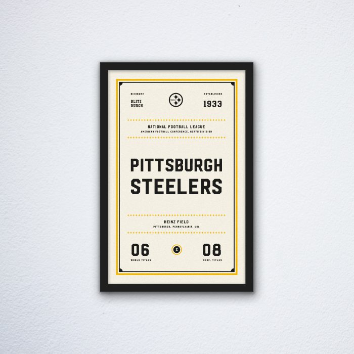 Pittsburgh Steelers Ticket Canvas Poster Print - Wall Art Decor
