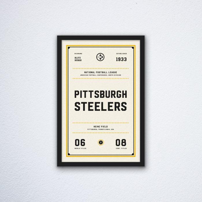 Pittsburgh Steelers Ticket Canvas Poster Print - Wall Art Decor