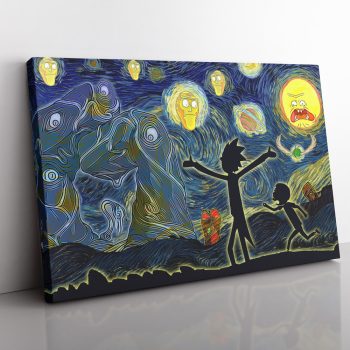 Rick and Morty Starry Night Canvas Poster Print Wall Art Decor