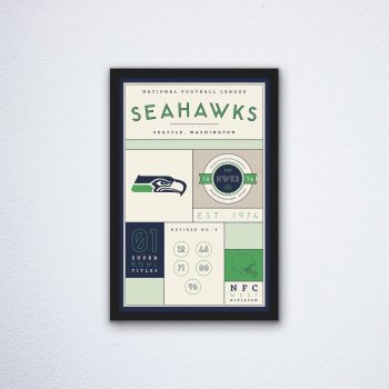 Seattle Seahawks Stats Canvas Poster Print - Wall Art Decor