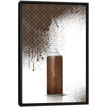 Spray LV - Black Framed Canvas